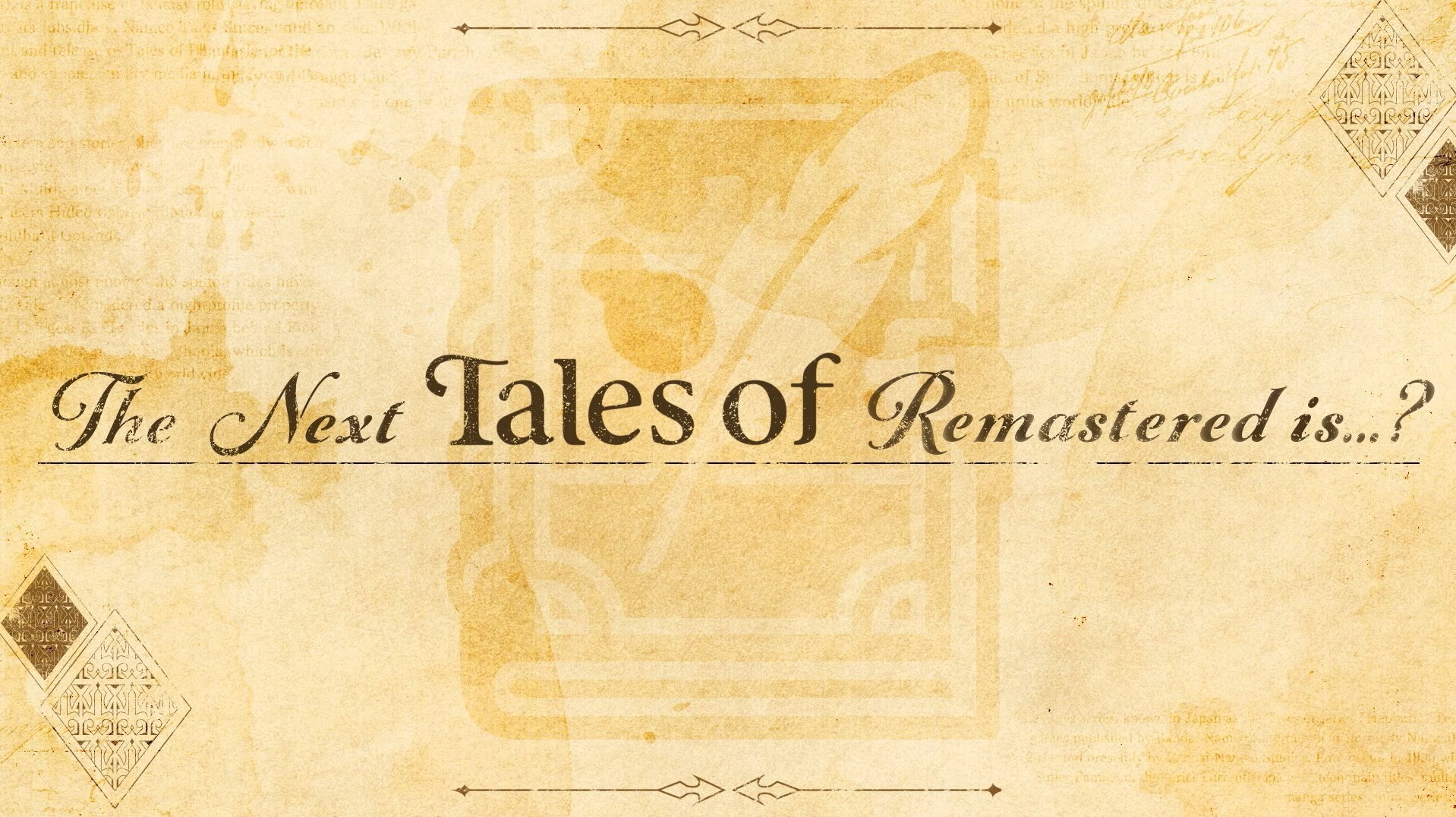 Next Tales of Remastered Project Reveal Set for August 19