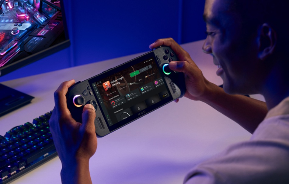 ROG Xbox Ally X being held